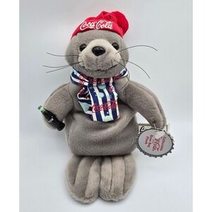 Vintage 90s Coca Cola Bean Bag Plush Seal Collectible 1999 w/ Tags